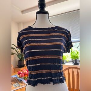 Bundle me! Price Drop! Hippie Rose Blue and Gold lightweight Ribbed T-Shirt